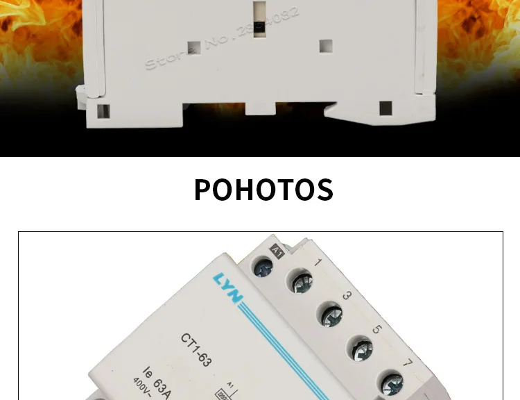 4P контактор переменного тока 63A бытовой контактор переменного тока 24V 110V 220V 240V 400V~ 4NO 4NC 2NO2NC 50/60 Гц 35 мм din rail CT1-63