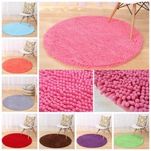 Сплошной цвет толстый мягкий синель круглый ковер спальня кухня гостиная стул чайник стол коврики ванная комната нескользящий коврик