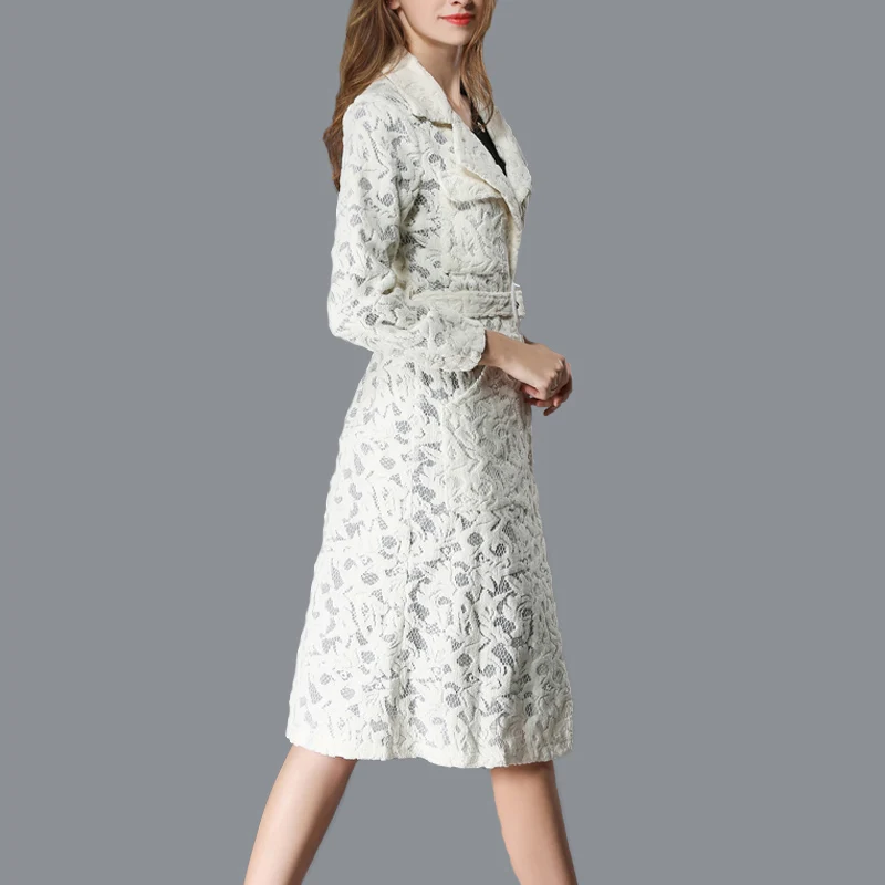 price cut  2018 autumn and winter new lace lapel coat long-sleeved jacket European and American fashion temper