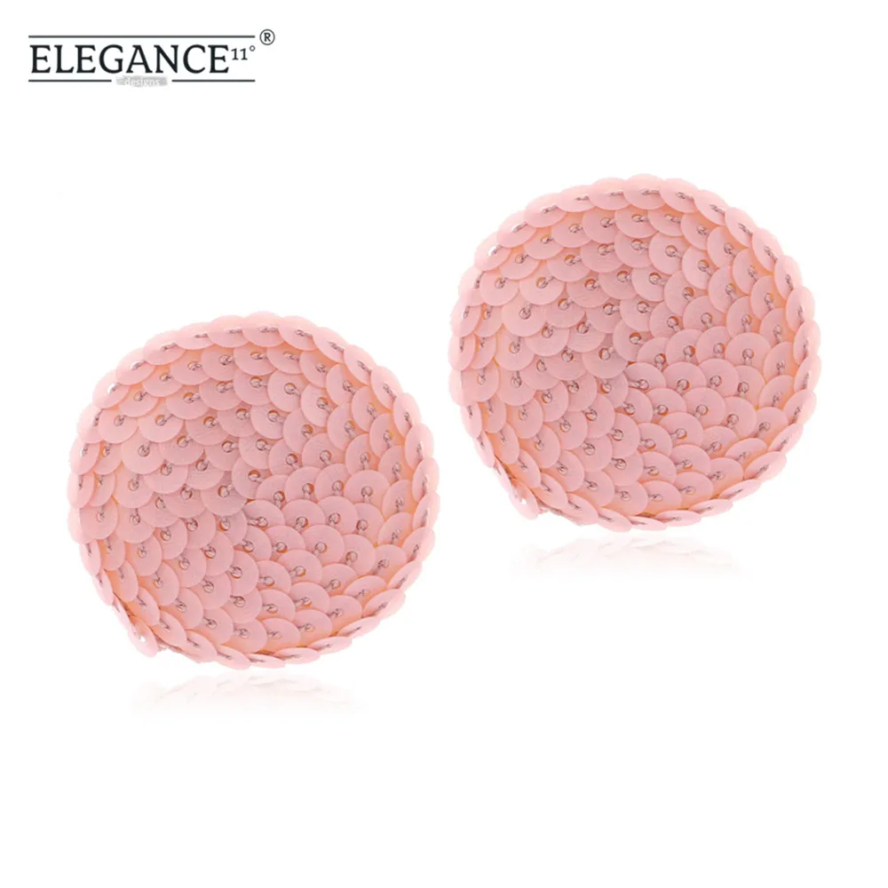 

Elegance Round Stud Earrings Pink Sequins Ball Statement Earring for Women Studs Fashion Jewelry for Party Wholesale