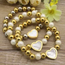 Новые ювелирные изделия из нержавеющей стали в форме сердца браслет из бисера для женщин и девочек bewdapbg