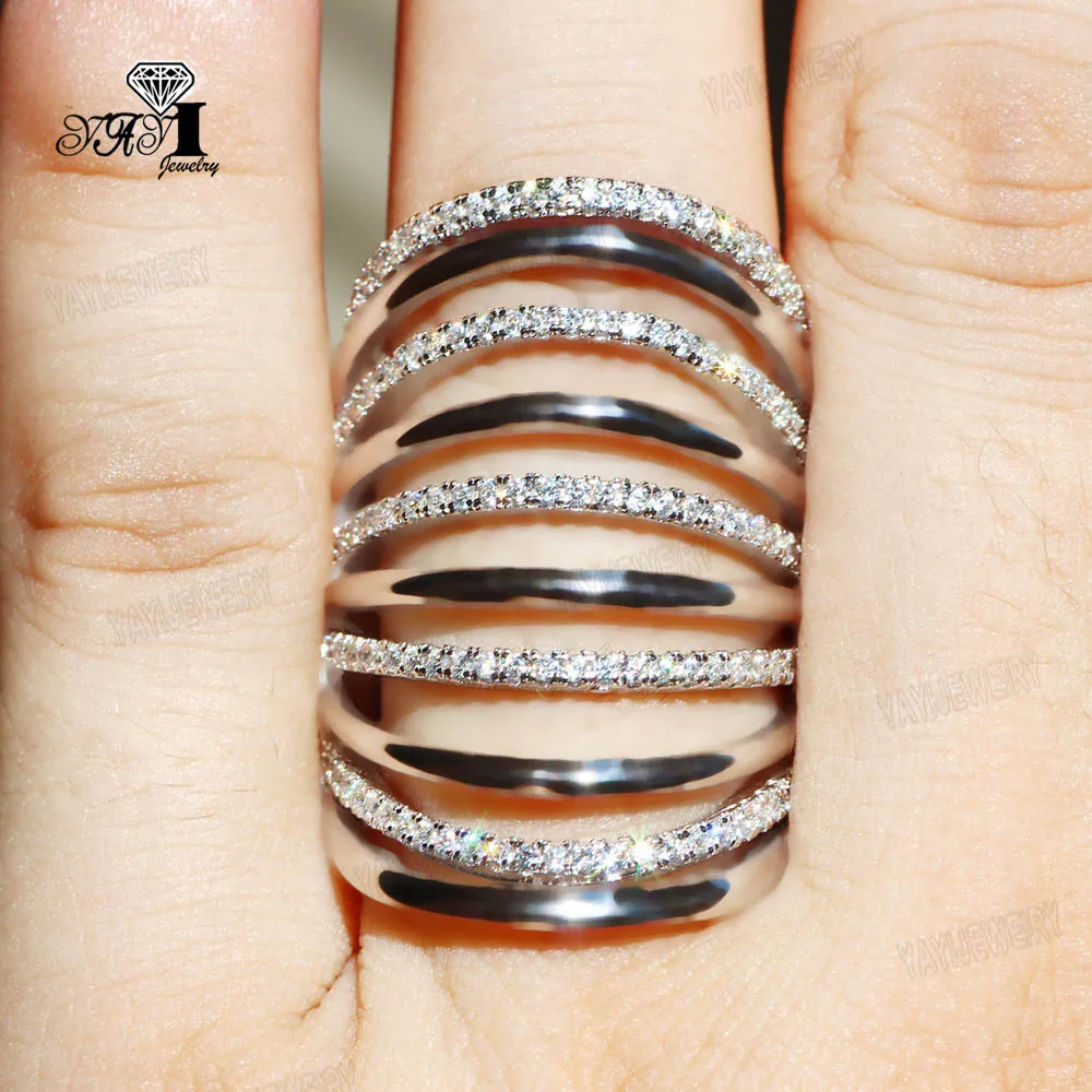Ювелирные изделия yayi принцесса огранка 6,4 карат белый циркон серебряный цвет обручальные кольца с сердцем вечерние кольца для девочек Подарки 829