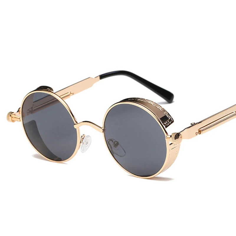 

Zacro Metal Retro Round Steampunk Sunglasses Men Women Fashion Glasses Brand Designer Frame Vintage Sunglasses UV400