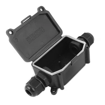 

IP65 Waterproof Outdoor 2 Way PG9 Gland Electrical Junction Box Black
