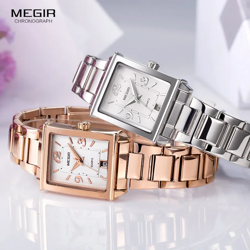 Megir Womens Simple Stainless Steel Quartz Watch with Calendar Date display Fashion Waterproof Dress Wrist Watch for Ladies1079L Megir Womens Simple Stainless Steel Quartz Watch with Calendar Date display Fashion Waterproof Dress Wrist Watch for Ladies1079L
