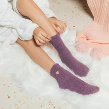 Популярные женские хлопковые носки милые толстые Нескользящие высококачественные носки-тапочки из кораллового флиса теплые носки Мягкие Красивые носки
