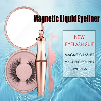

Waterproof EyeLiner Liquid Magnetic Eyeliner Quick dry Eye liner Set Easy To Wear Makeup Cosmetic Rose Gold bottle Eye Liner