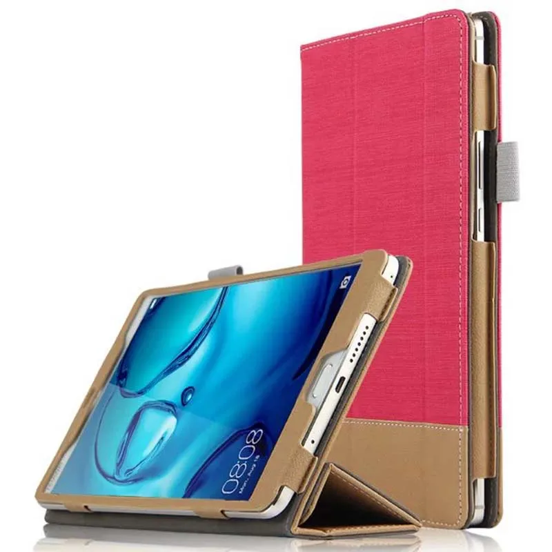 Тонкий 3 слойный холщовый флип чехол с подставкой из искусственной кожи для Huawei