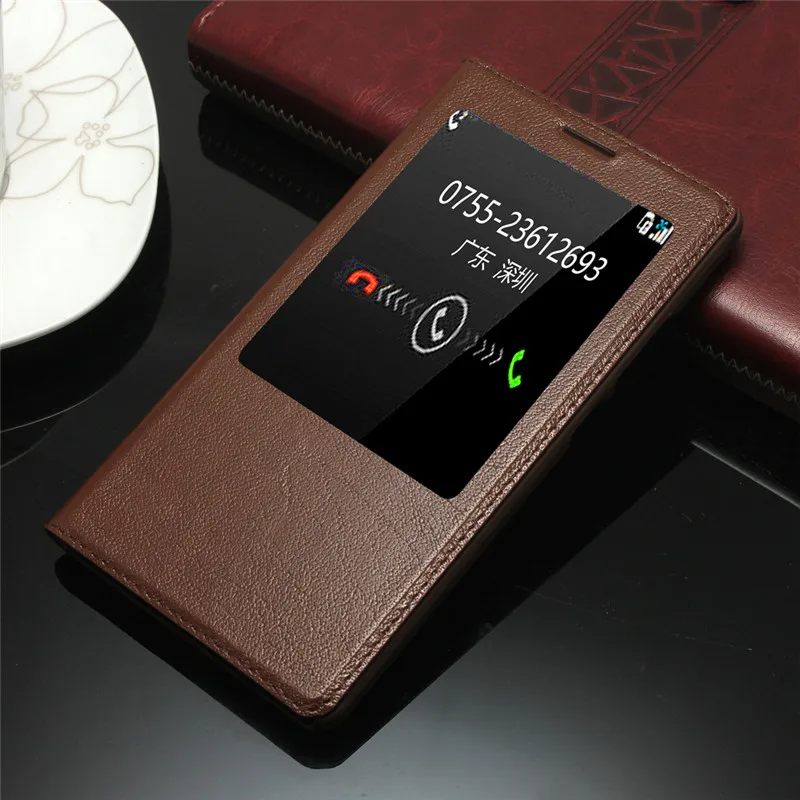 

CYBORIS for Huawei Ascend Mate 8 Case Genuine Real Cow Leather Case for Huawei Honor V8 TreeSkin Pattern Window Stand Flip Cover