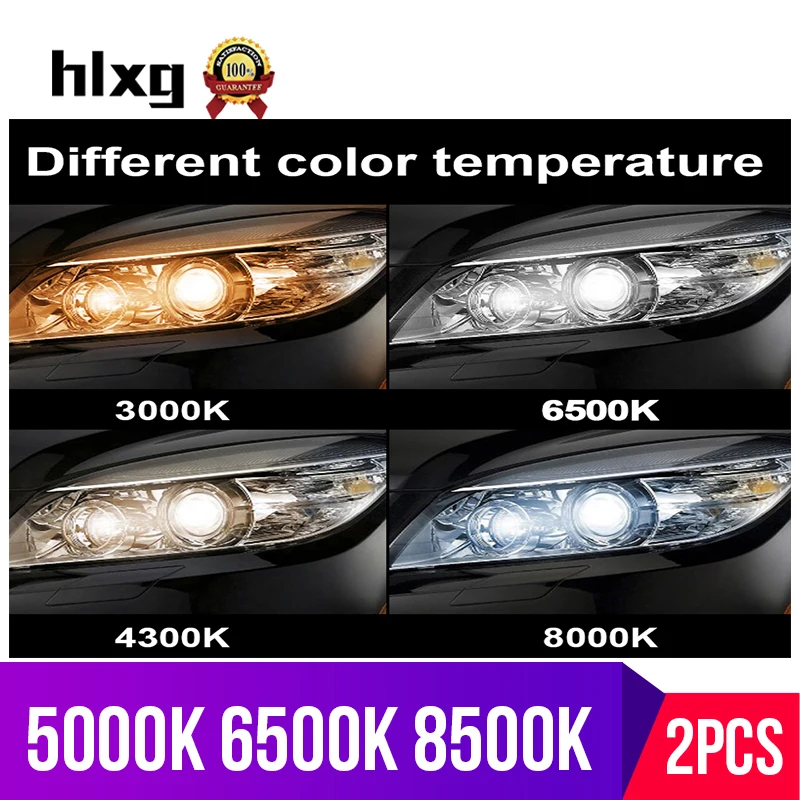 Hlxg 2 шт. H4 светодиодный H7 Canbus H1 H3 H11 светодиодный H8 противотуманная фара HB4 9005 HB3 3000K 6500K 4300K 8000K автомобилей Мотоциклы Автомобильные фары 12V