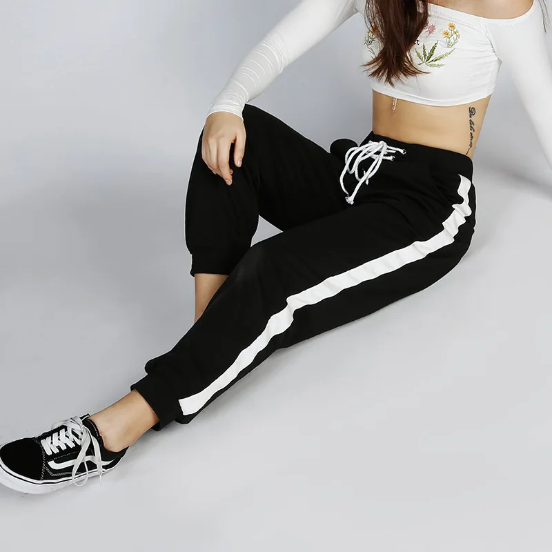 

PENERAN Sweatpants Women Sports Pants Black White Running Jogging Pants Woman Fitness Gym Sport Pants Trousers Autumn Winter S L