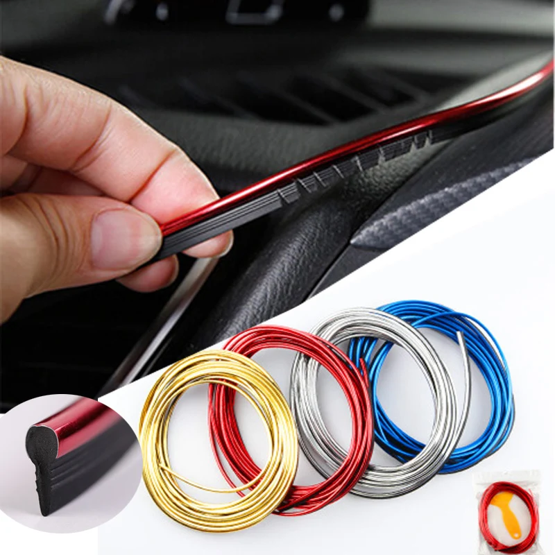 

5M Car Sticker Interior Decoration Strips Moulding Trim Dashboard Door Edge Universal For Cars Auto Accessories In Car-styling