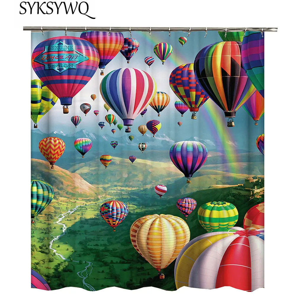 Hot Air Balloon Shower Curtain Turkish Colorful Hot Air Balloon Shower Curtain Turkish