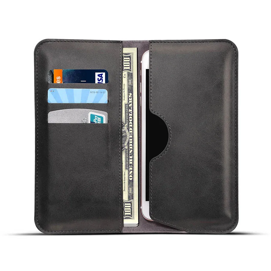 Universal Retro Leather Wallet Case Bag For iPhone X 6 S 7 8 Plus Samsung Xiaomi 4-5.7 inch Mobile Phone Wallet Card Slot Pouch (5)