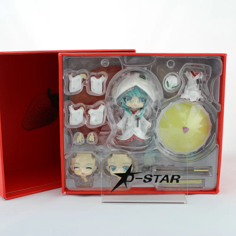 Милый 4 &quotNendoroid Vocaloid Yuki Hatsune Miku клубника вер. В коробке 10 см ПВХ Фигурки Коллекция