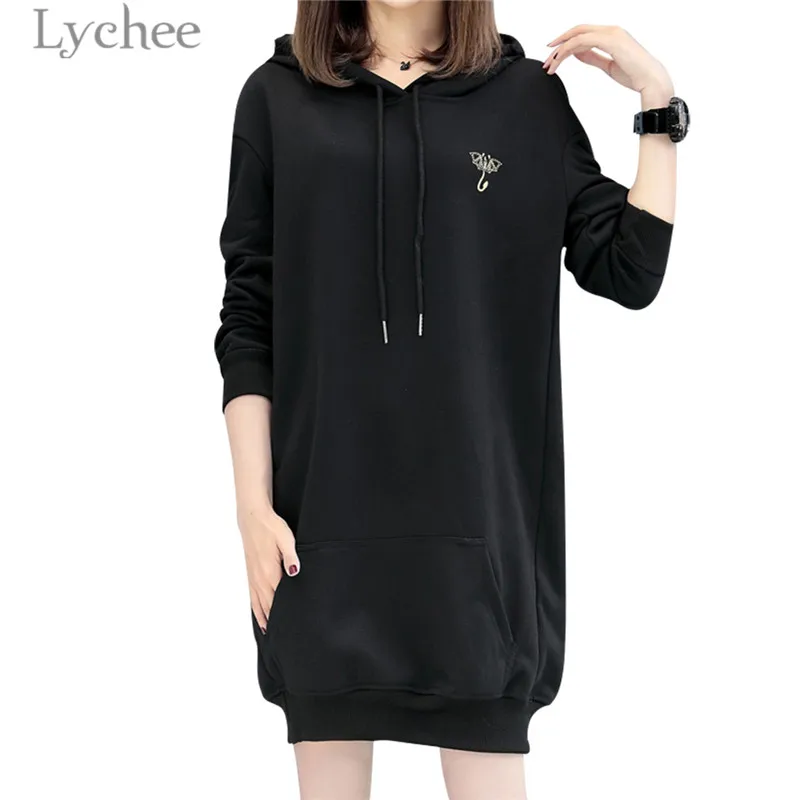 Lychee Harajuku с принтом демона Женская толстовка капюшоном длинным рукавом Осенняя