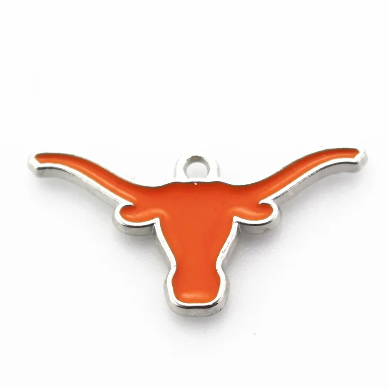 

Hot Selling 10pcs/lot American Sport Longhorns Charm Dangle Charms Diy Jewelry Accessory Bracelet Enamel Hanging Charms