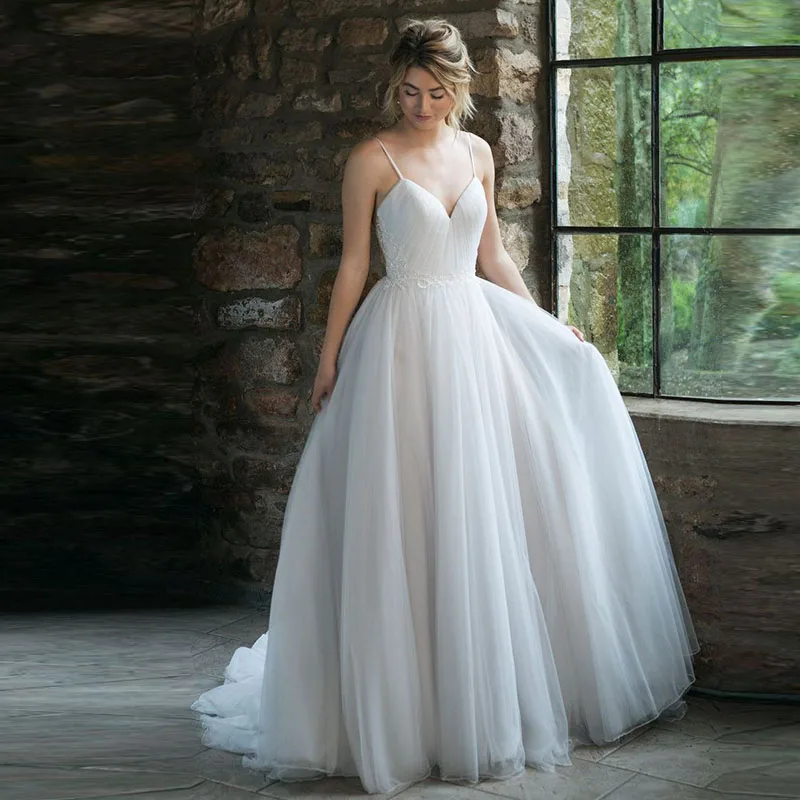Beach Wedding Dress Spaghetti Strap