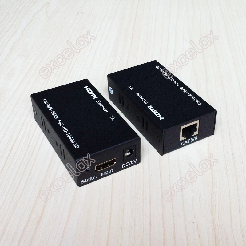 1080P HD 60m Transmission Extender Single Network Cable 3D CAT5E/6 RJ45 HDMI-compatible Audio Video Signal Converter Adapter