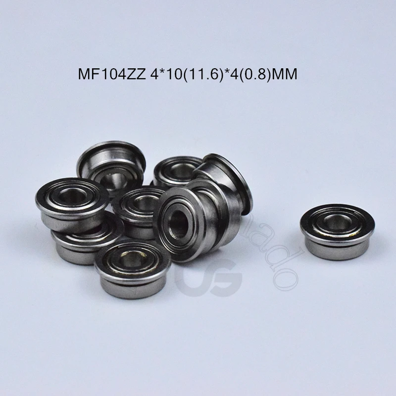 

MF104ZZ 4*10(11.6)*4(0.8)MM 10pieces Flange bearing metal sealed free shipping ABEC-5 chrome steel miniature bearings hardware