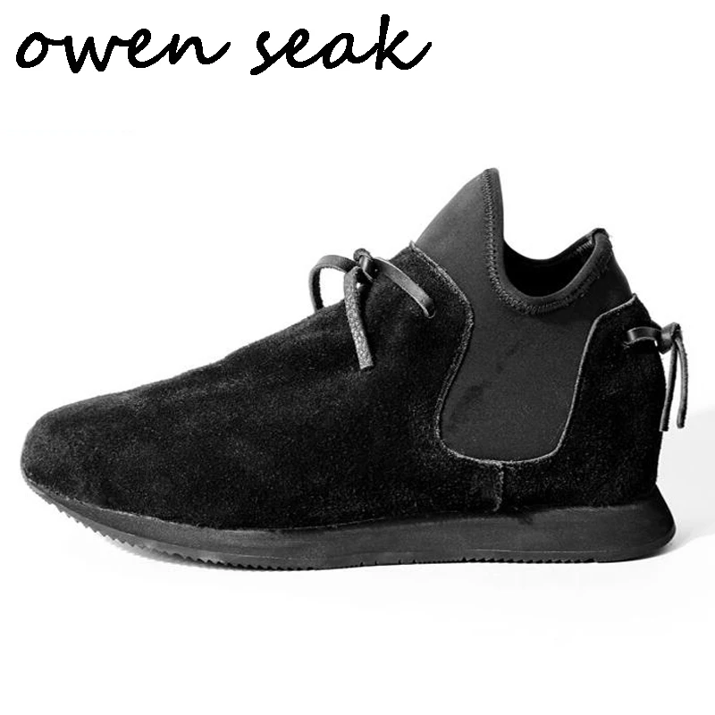 

Owen Seak New Men Casual Shoes Genuine Leather Luxury Trainers Slip-On Male Sneaker Basic Boots Flats Spring Shoes