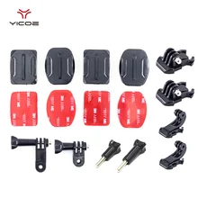 Helmet Curved Flat Mount Three way Adjustable Pivot Arm Screw Buckle For Go pro 5 6