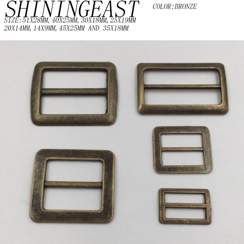 10pcs/lot bronze metal slide adjuster buckle for windbreaker belt