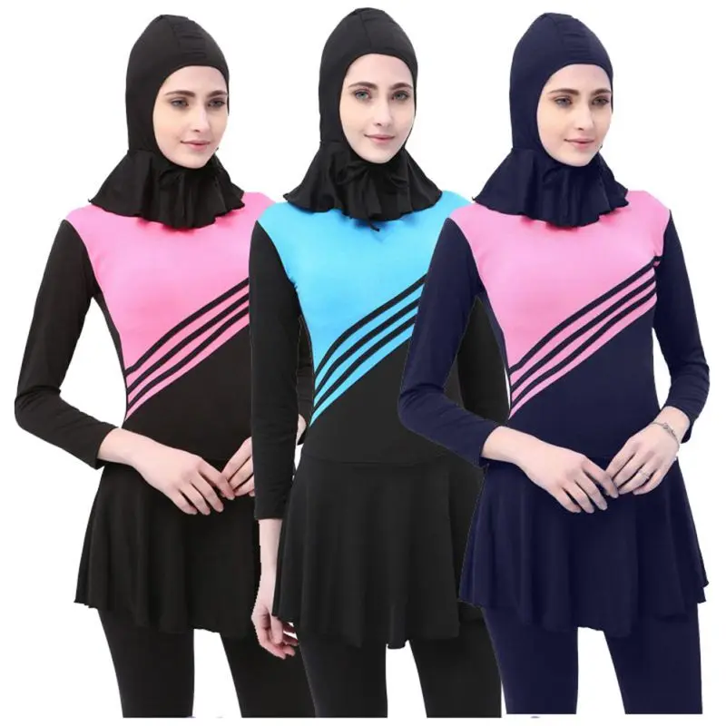 OIONINOS 2019 для женщин; большие размеры с цветочным принтом мусульманские купальники хиджаб мусульманский