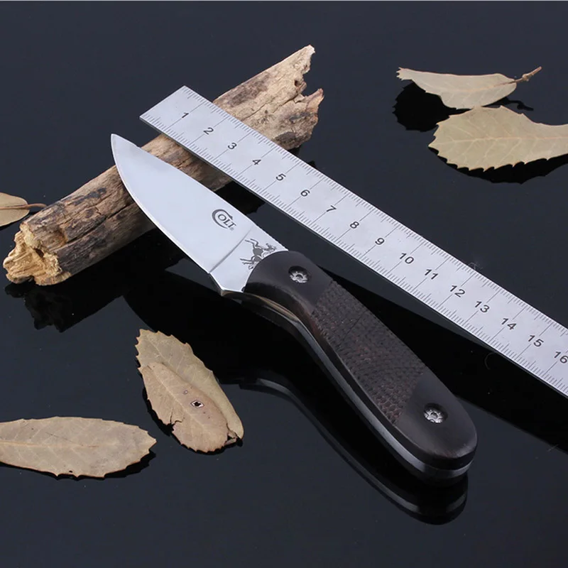 2016 COLT CT343 Fixed Blade Knife Ebony Handle Camping Hunting Survival