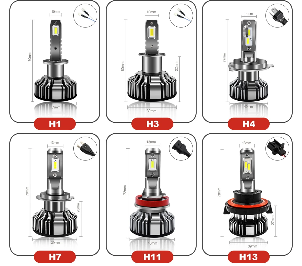 EURS V8 H4 светодиодный H7 светодиодный Автомобильные фары лампы H3 H8 H9 H11 9005 HB3 H1 9006 9004 H13 9007 Автомобильные фары для авто Универсальный 12V
