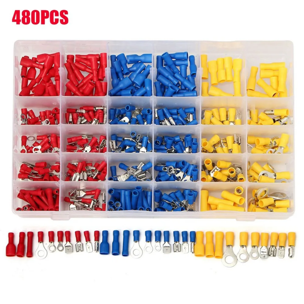 480Pcs Insulated Wiring Terminals Electrical Wire Terminal Crimp