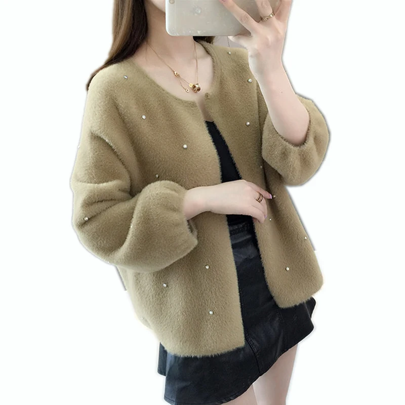 

Spring Autumn Women Knit Sweater Cardigan Jacket Coat Loose Large Size Short Sweater Cardigan Female Shawl Outerwear