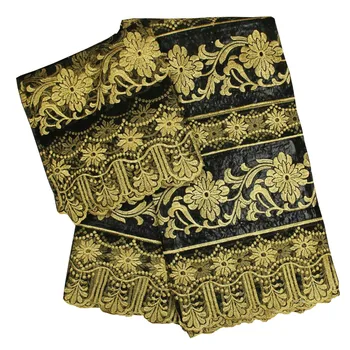 

bazin riche fabric embroided Brocade Lace Fabric beaded bazin riche getzner with 2yards french lace A359-2