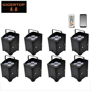 

Discount 8 Unit 6in1 Battery Power & wireless DMX512 Freedom Par Cans RGBAW UV Rechargeable Uplighting 10000MAH Lithium Battery