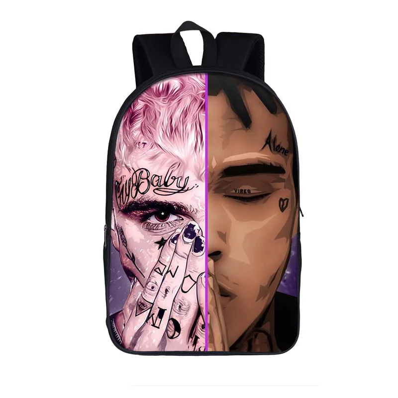 Рюкзак rapper Lil Peep/Xxxtentacion для женщин и мужчин, рюкзак в стиле хип-хоп, студенческие школьные сумки для подростков, для мальчиков и девочек, рюкзак - Цвет: 16xxx14