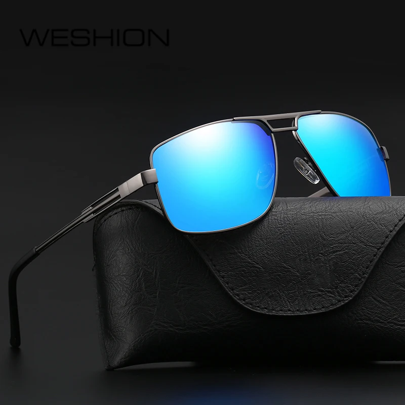 

WESHION Vintage Sunglasses Men Polarized 2018 Luxury Brand Designer Pilot Medium Size Shades Sun Glasses UV400 Zonnebril Mannen
