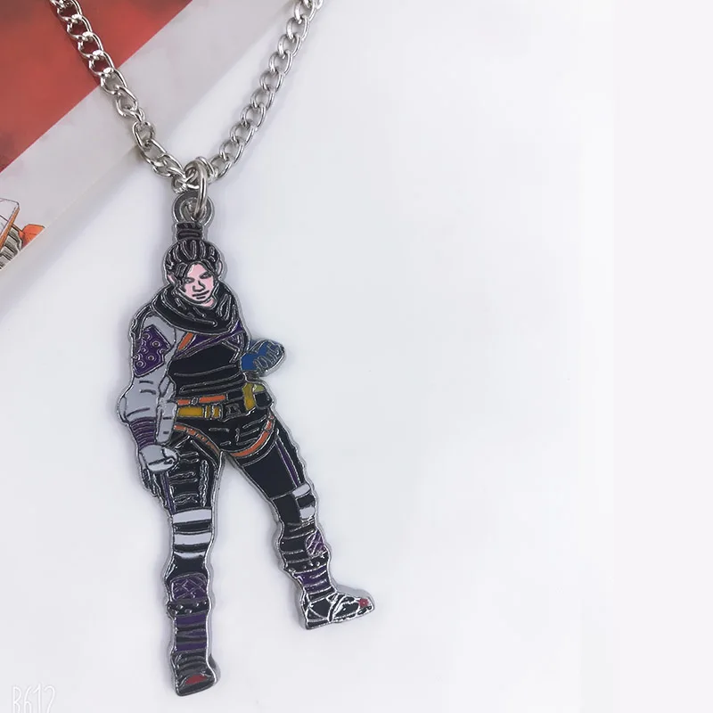 Аниме игра битва Royale APEX ожерелье из серии «легенды» модная цепочка для ключей Подвеска из легированной стали Контурные игрушки Рождественский подарок аксессуары - Цвет: F