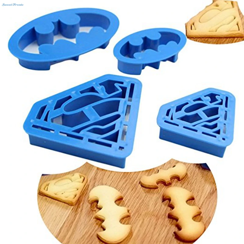 4 шт./Лот формы для выпечки Бэтмен Супермен|cookie cutter|sugar craftfondant cake decorating tools |