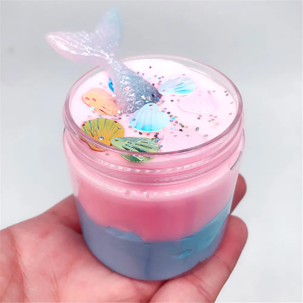 

New Arrival charms slime toys Beautiful Mermaid Mud Mixing Cloud Slime Putty Scented Stress Kids Clay Toy#S20