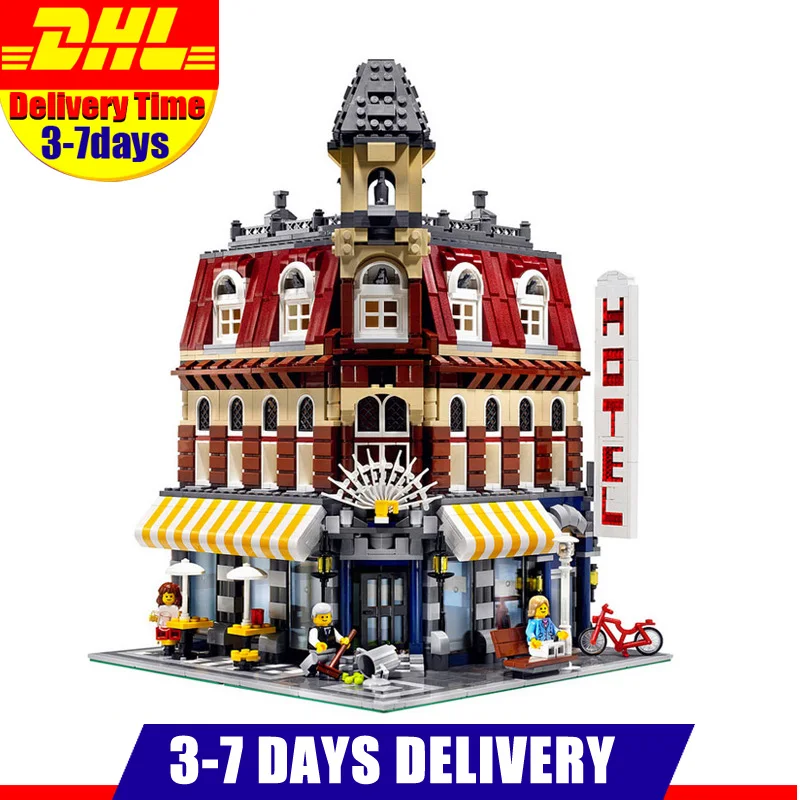 

2133PCS Children Gift City Street Make Create Cafe Corner Model Building Kits Set Blocks Compatible LegoINGlys 10182