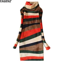 Зимняя женская футболка новая водолазка пуловеры плюс толстый бархат теплые женские топы средней длины женская одежда нижняя рубашка