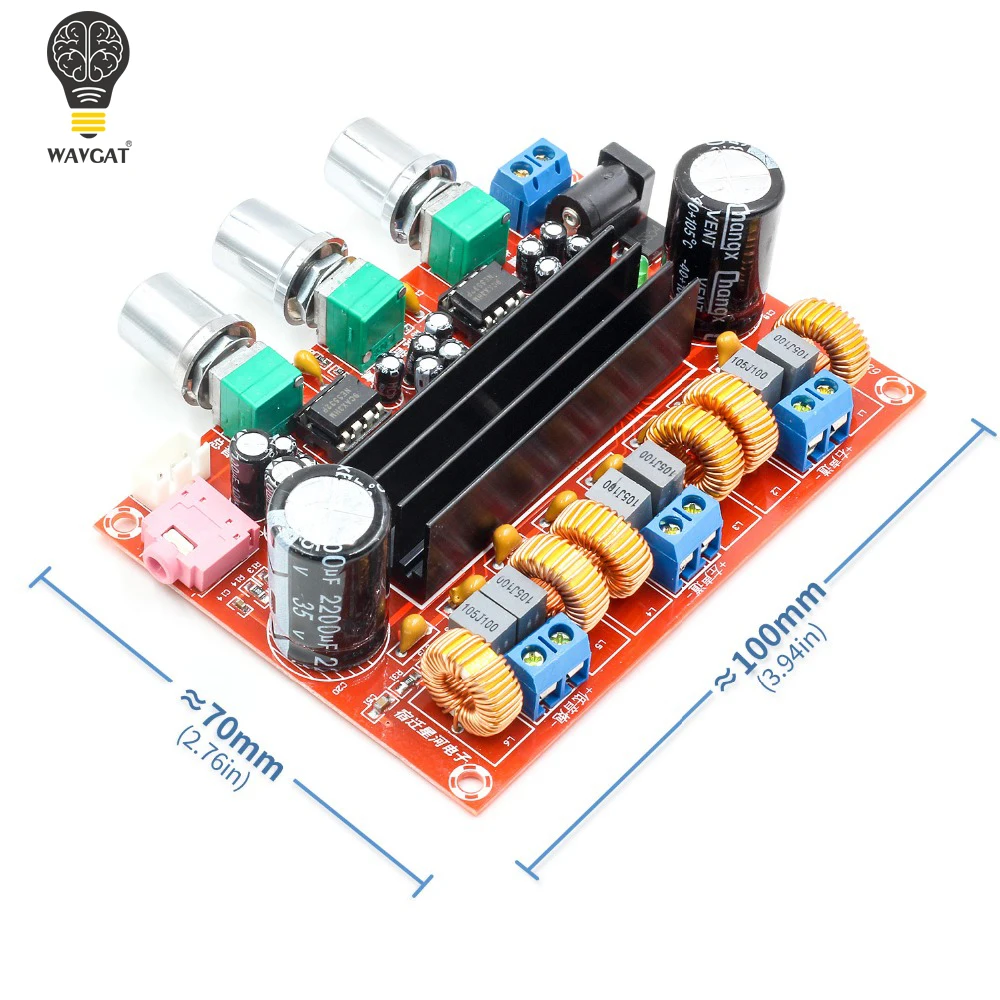 

WAVGAT New Amplifier Board TPA3116D2 50Wx2+100W 2.1 Channel Digital Subwoofer Power 12~24V