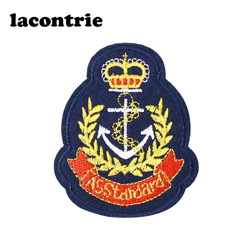 Anchor stripe patches for clothing diy badge embroidery patch iron on