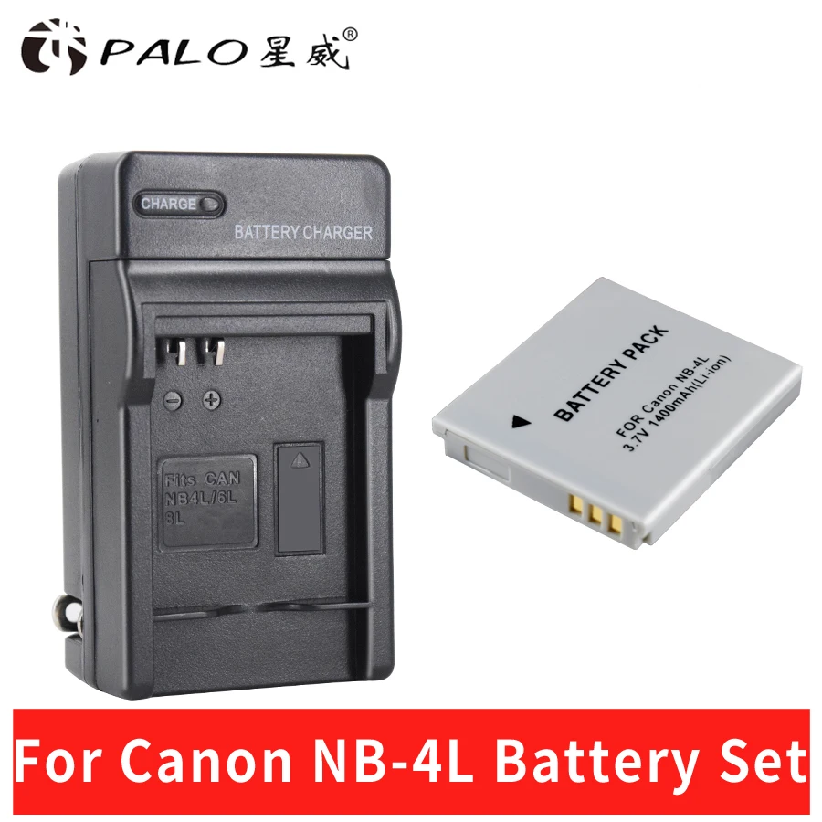 PALO 1400mAh NB 4L NB4L Battery + Charger For Canon IXUS 30 40 50 55 60