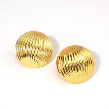 MANILAI, панк, круговые, в полоску, сплав, серьги-гвоздики для женщин, модные, очаровательные, круглые, металлические, массивные, большие серьги, ювелирное изделие, подарок