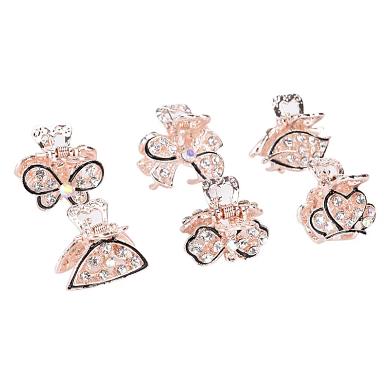 

Fashion Women Retro Vintage Crystal Rhinestone Hair Claws Mini Butterfly Crown Hairpins Hair Clips Barrettes Hair Accessories