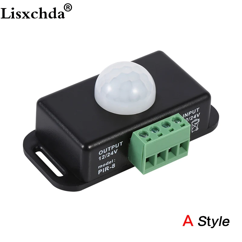 Plastic Automatic Motion Detector Small Adjustable DC Motion Sensor Light Switch Sensor Module for LED Bulbs for Use with Lights