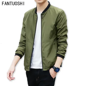 

2018 New Spring Autumn Jacket Men Streetwear Hip Hop Slim Casual Stand Coats Men Thin Jackets Army Green Black Red Plus Size 5XL
