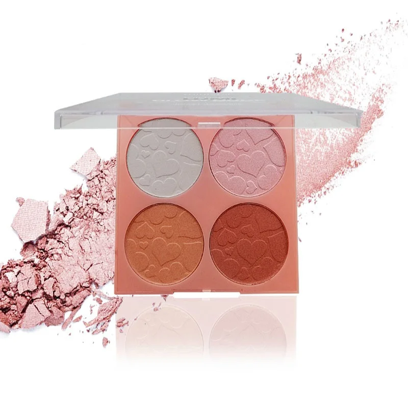 

4 Color Face Makeup Palette Highlighter Shadow Contour Palette Powder Matte Glitter Foundation Face maquiagem Compact