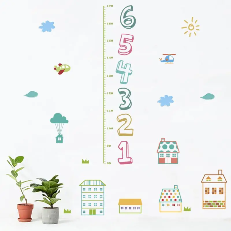 DIY PVC Cartoon Height Measurement Wall Stickers For